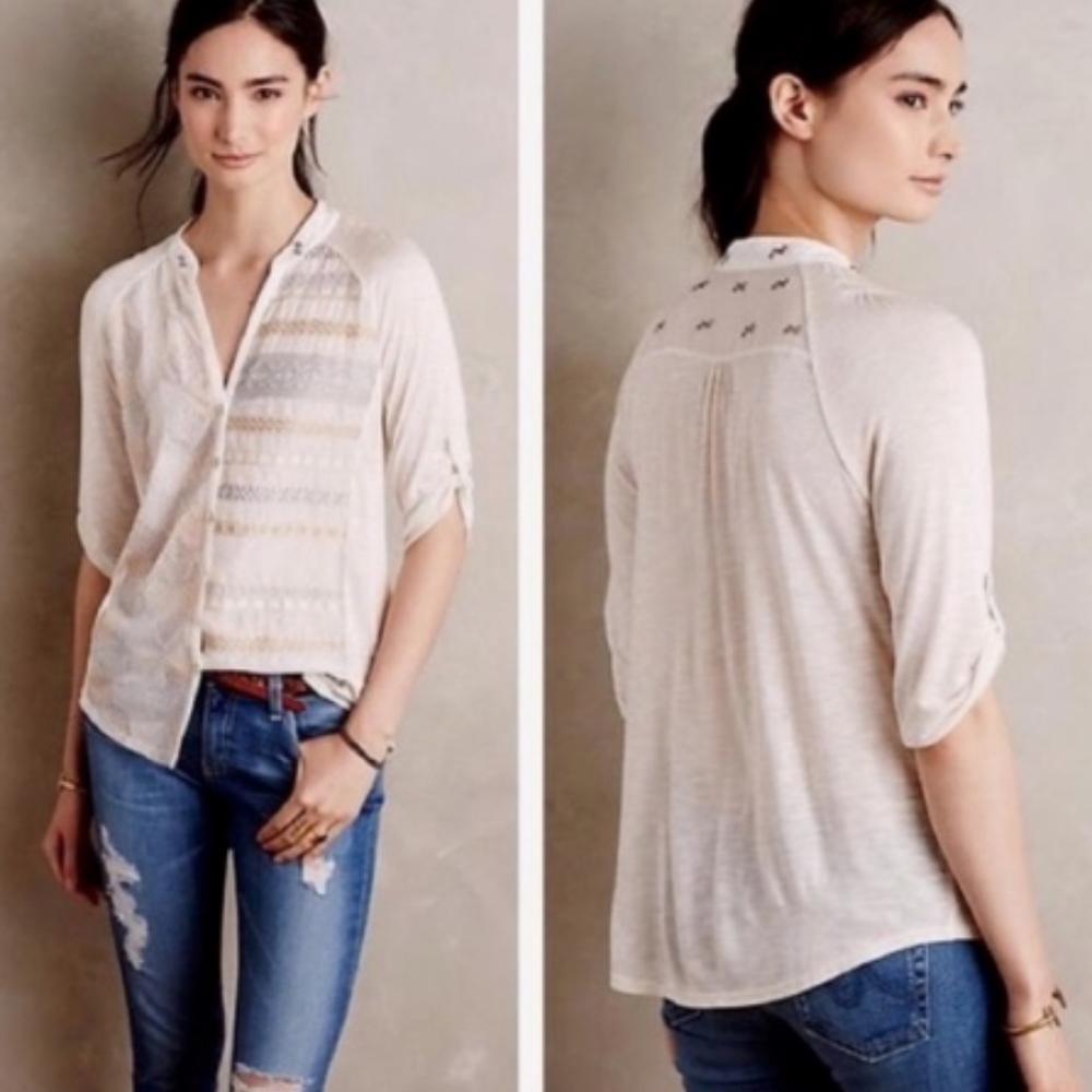 Anthropologie Tiny Willa button down top